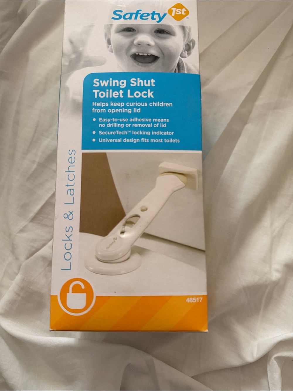 Safety 1st White Swing Shut Toilet Lock - Child Safety Latch